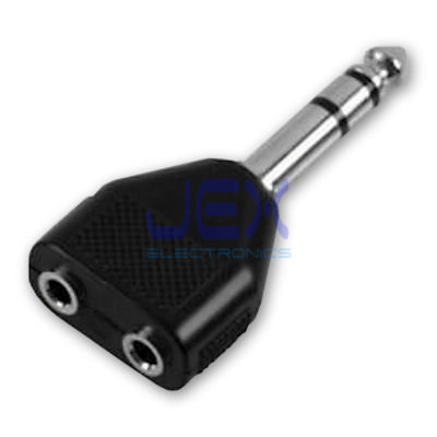 2-way Headphone Audio Splitter 1/4'' 6.35mm to 1/8'' 3.5mm Stereo Jack