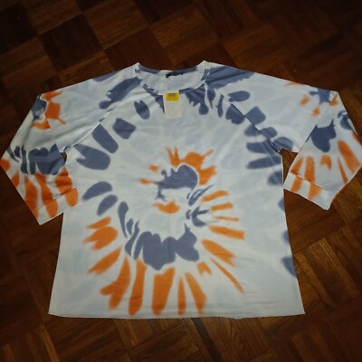 Coeur De Vague Plus Size Tunic Top 2XL Tie Die Gray Orange Fall Lightweight XXL