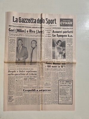 Gazzetta Dello Sport – 14 Juin 1975 – Crepaldi, Mennea, Riva – Juventus