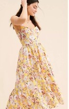 NWT Bardot Women's Labella Floral Halter Dress Yellow Size 6(M) $159 Sale $80