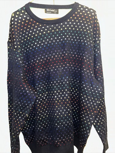 Christian Lacroix, Pristine vintage USA Christian Lacroix Rainbow Sweater XXL