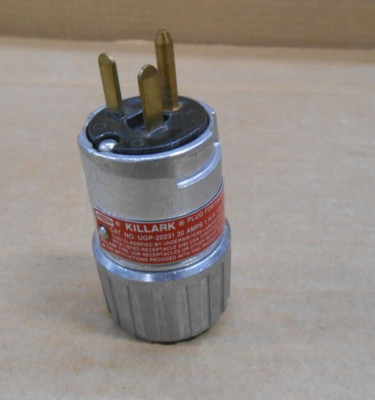 NEW KILLARK UGP-20231 STRAIGHT BLADE  PLUG HAZARDOUS LOCATION 20 AMP 2 POLE