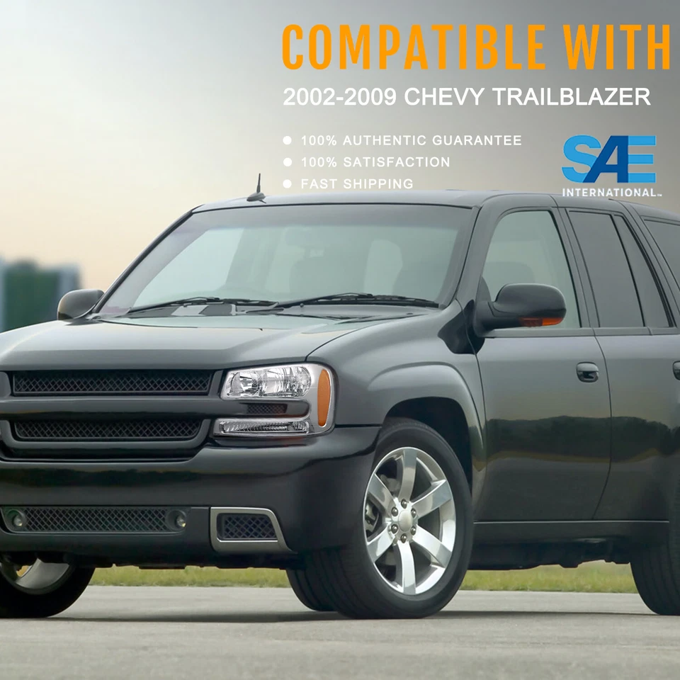 Faros para Chevy Trailblazer Ext 2002-2009 faros cromados con bombillas 02-09 Foto 2 de 4