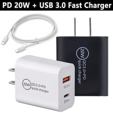 QC 3.0 PD 20W Fast Quick Charge USB Type-C Fast Charger for iPhone 13 12 11 iPad