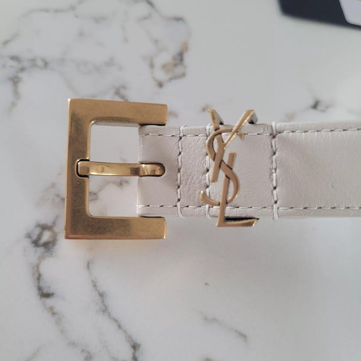 ysl belt white