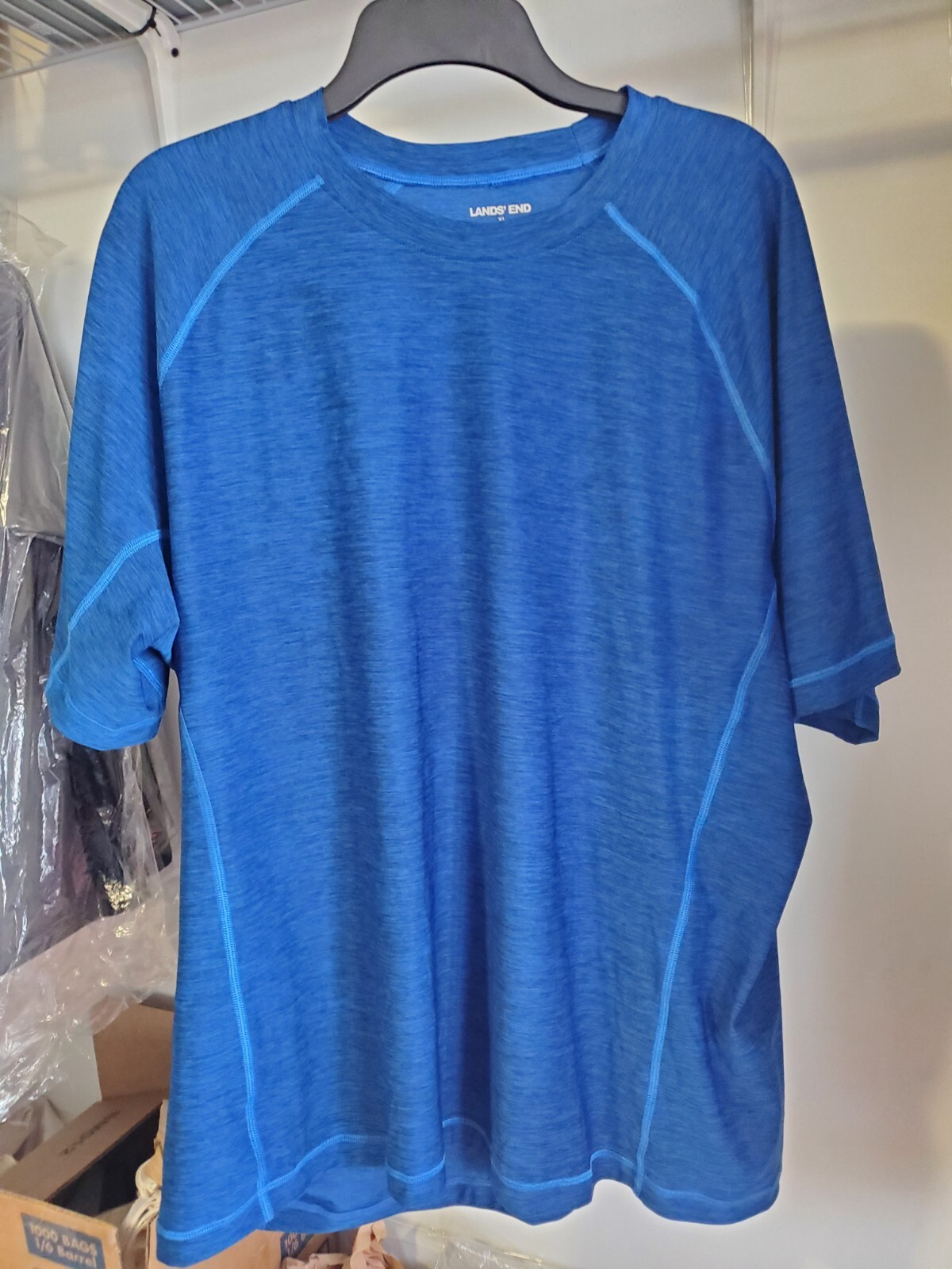 NWOT Lands' End Men's Crew Neck Short Sleeve Rash Guard UPF 50 XL 60