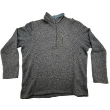 Woolrich Pullover Mens 2XL Fleece Quarter Zip Gray Sweater Outdoor Warm