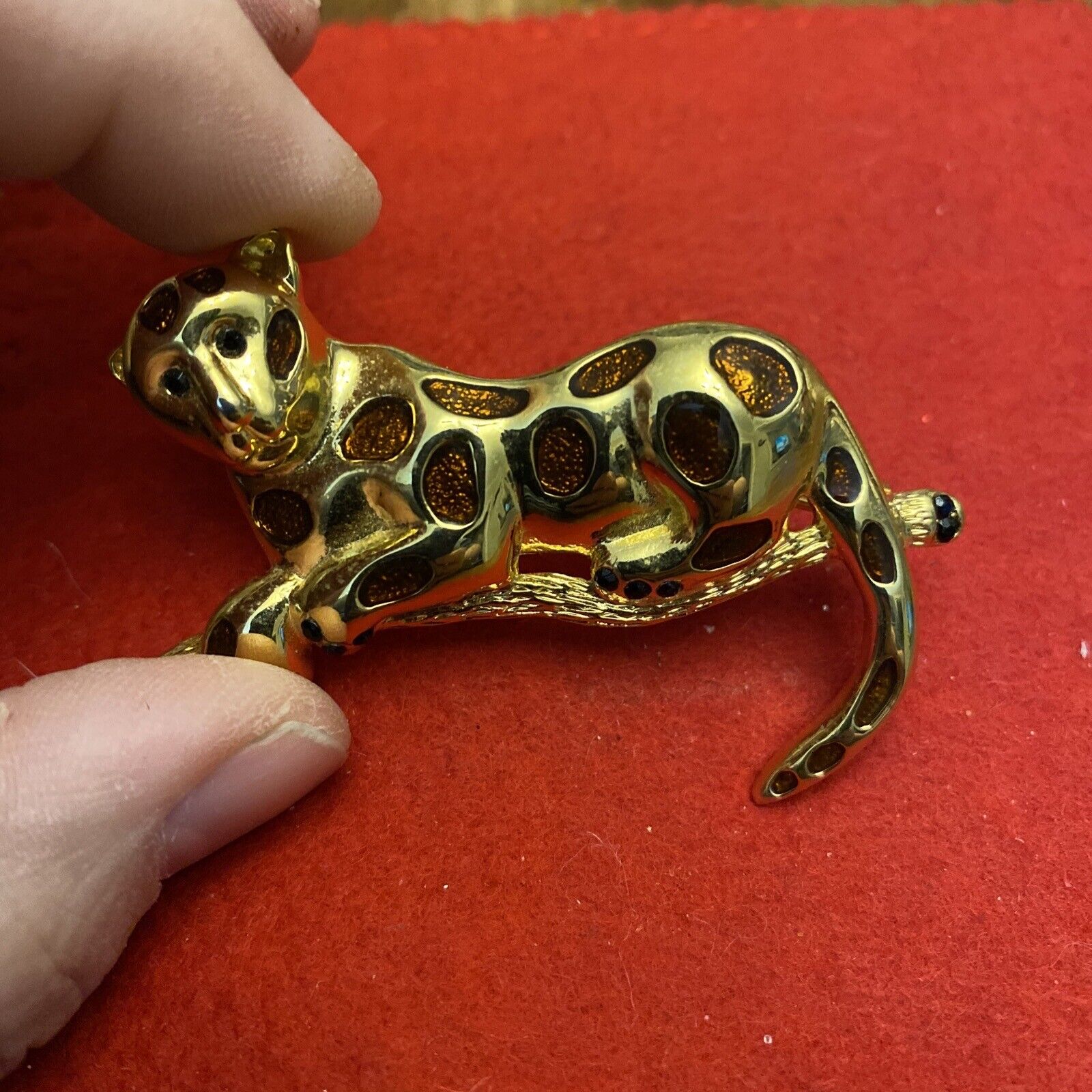 Vintage Premier Design Leopard gold tone pin/broo… - image 3
