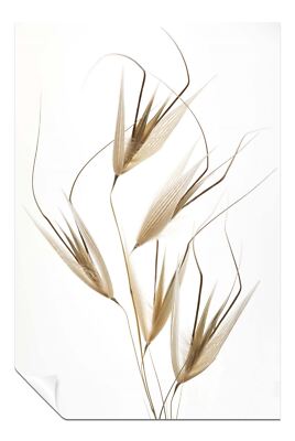 Weiß & Braun Weizengras Minimalistisch Künstlerisch Poster Wandbild Wohndeko