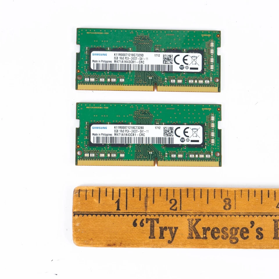 Samsung 16 GB RAM (8GB x 2) 1R8 PC4-2700T-SA1-11 M471AK43CB1-CRC SODIMM Lenovo - Image 3 of 3