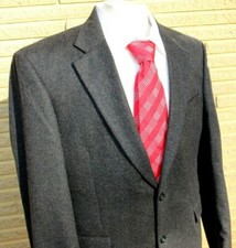 Jos A Bank Men's 100 Cashmere Charcoal Gray 2 Button Blazer Size 42L Super Soft