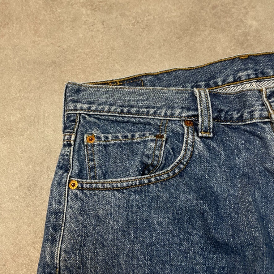 Levis 505 Denim Shorts Mens Jorts USA Baggy 90s Vintage Bottoms, Blue 36" image 5