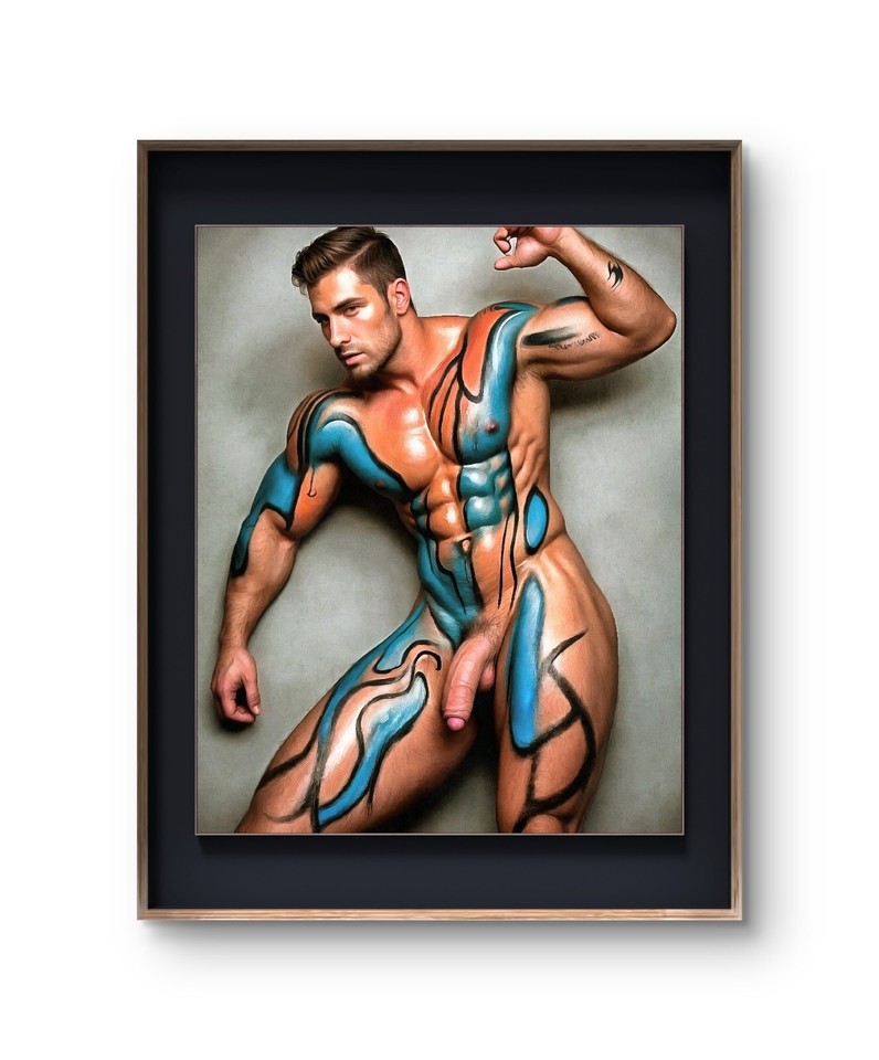Body Painting Male Art Nude Male Art Limited Edition 8 X 10 in