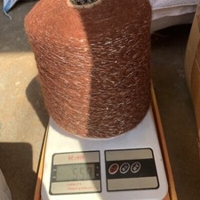 blend with acrylic /cotton / metallic sequins yarn cone in brown 2