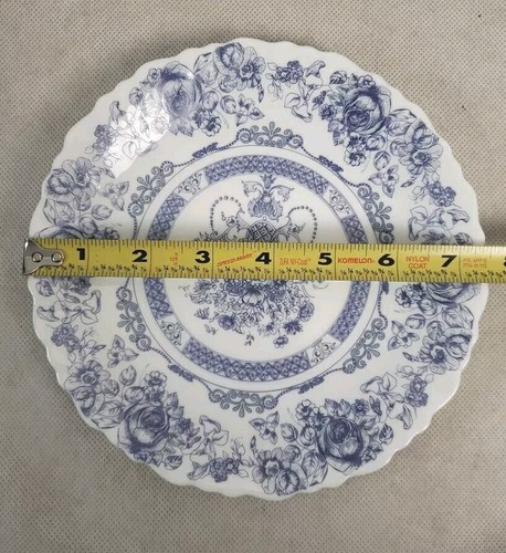 1-Arcopal Honorine blue & white salad plate 7.5" France, 8 Avail. combine ship - Picture 2 of 5