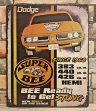 US Schild  ca 30 x 38 cm Dodge Coronet Super Bee HEMI