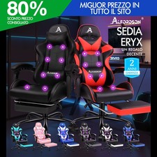 ALFORDSON Sedia da Gioco Ufficio Massaggio Computer Sedile da Corsa Pelle PU