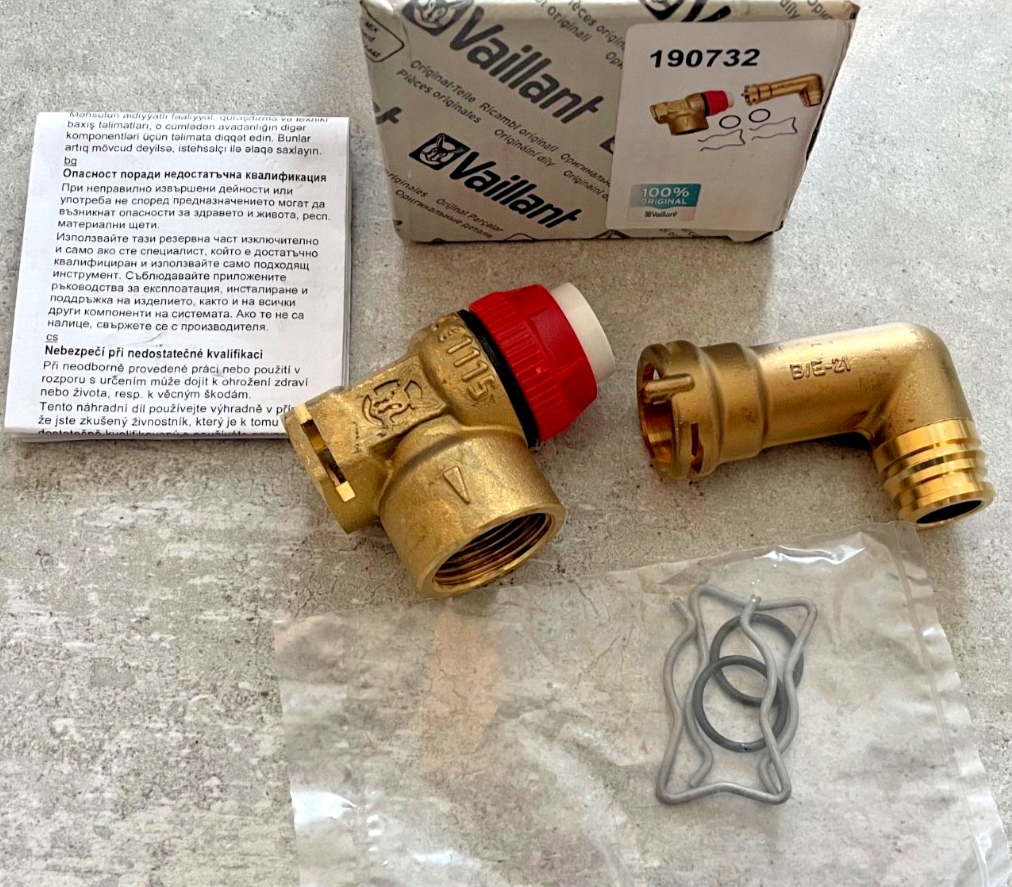Vaillant TURBOmax Plus Pro VUW thermoCOMPACT VU Pressure Relief Valve 190732 New