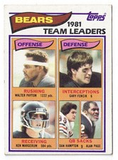 1982 Topps - Team Leaders Walter Payton, Dan Hampton, Alan Page #292 (RC)
