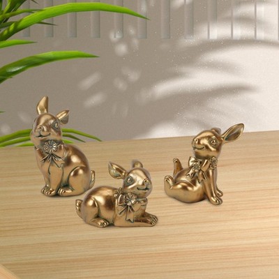 3 Stück Hasenstatue Ornament Osterdekoration für Hof, Rasen, Büro, Terrasse