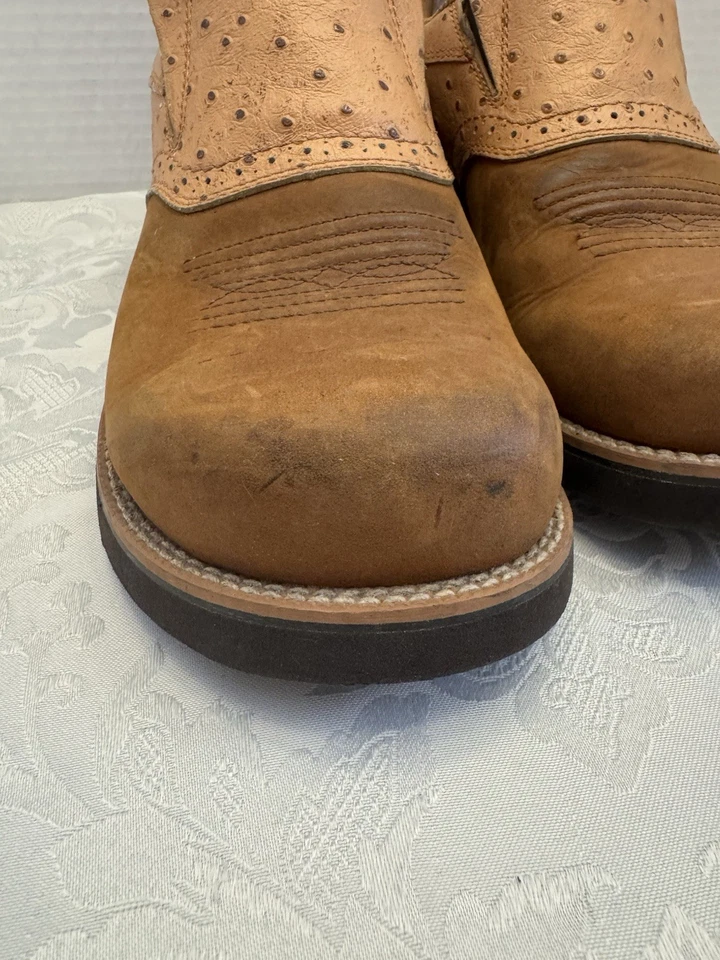 Zapato de montar Twisted X para mujer talla 7,5 M bota de trabajo avestruz occidental WCD0001 raro Foto 3 de 4