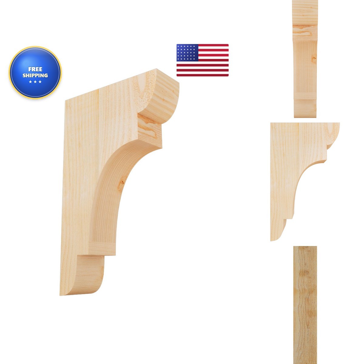 Ekena Millwork New Brighton Rough Sawn Corbel 4"W x 12"D x 20"H Douglas Fir