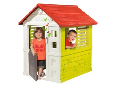 SMOBY Kinder Spielhaus Gartenhaus detailreich gestaltet Viel Platz zum Spiel NEU