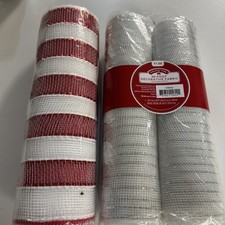 Holiday Lot 3 Rolls Decorative Mesh 10" W X 30 Ft perfect for Christmas Craft  