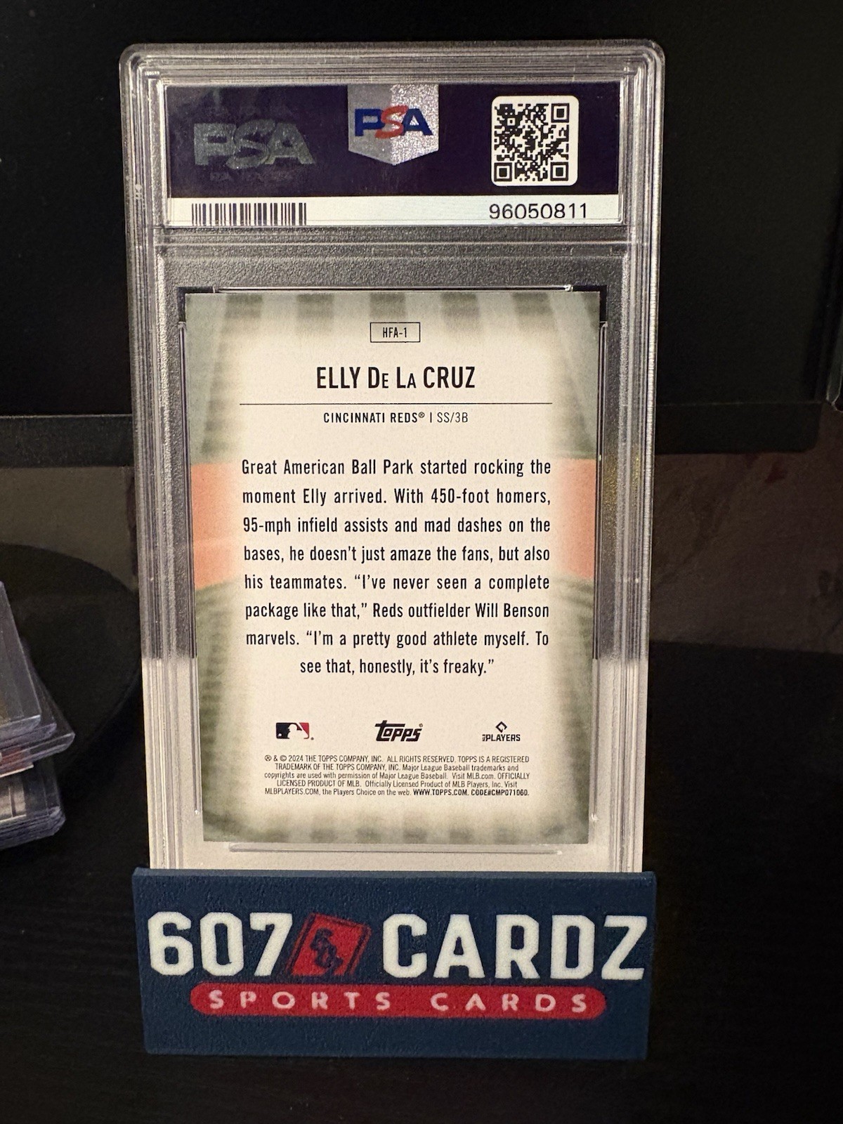 2024 Topps Series 1 Elly De La Cruz Home Field Advantage #HFA-1 PSA 10 RC Reds view 2