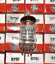 NOS 5751 12AX7 GE *FIVE STAR* HIGH GAIN LOW NOISE TUBES (New In Original Boxes)