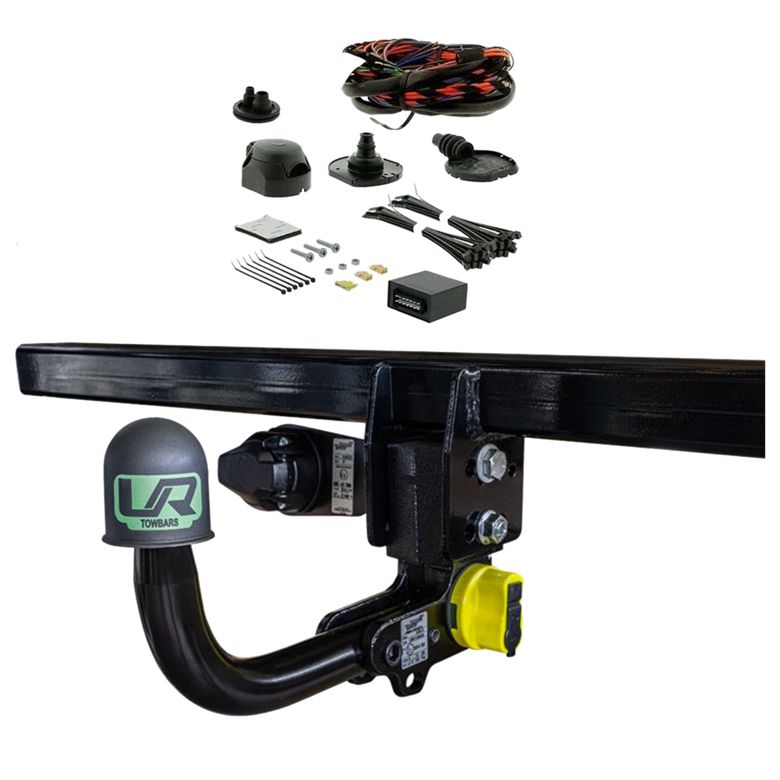 Vertical Detachable Towbar + 13 Pin Specific Wiring 34206/VM+SY02013U For Ssangy