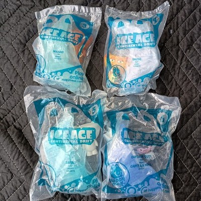 Lot of (4) NEW McDonalds 2012 Ice Age Continental Drift #3 4 5 6 Happy Meal Toys