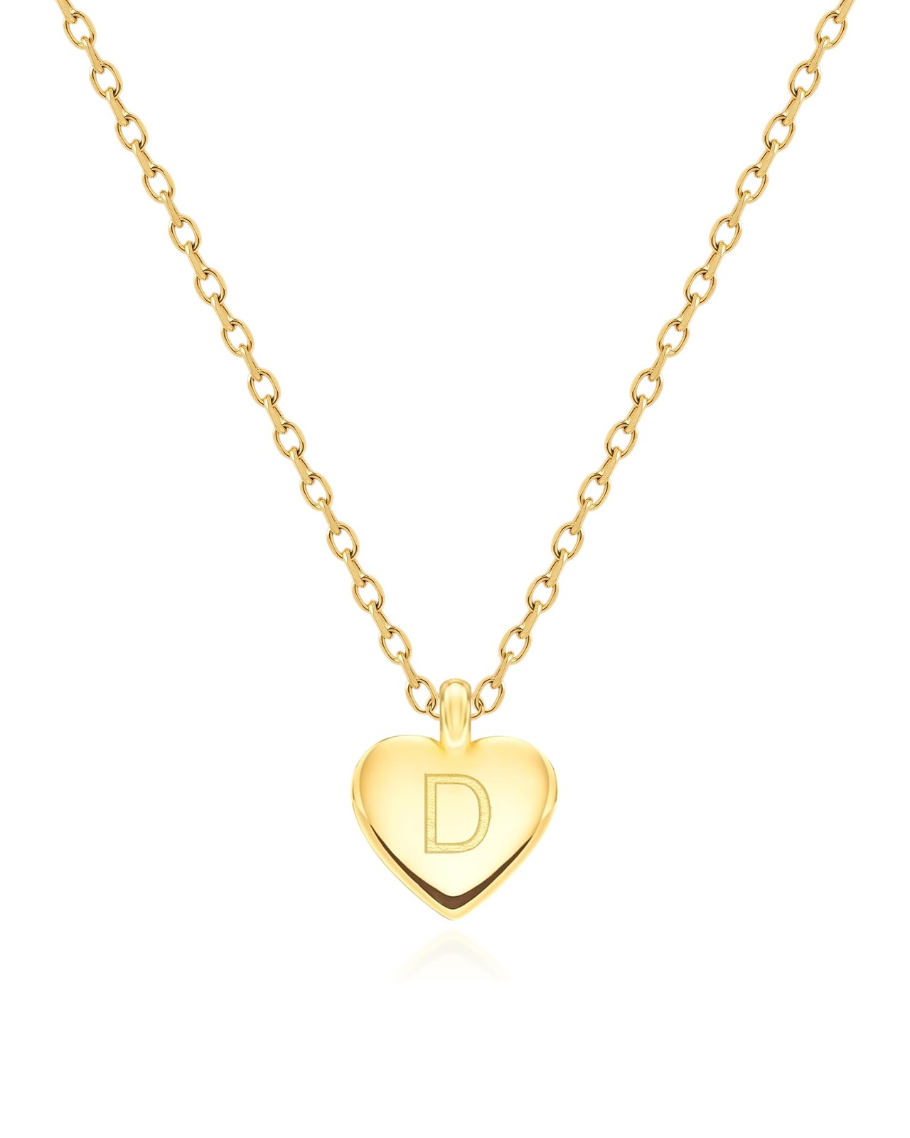 Gold Heart Necklaces for Women, Gifts Under 10 Dollars, Customized Necklace, D N