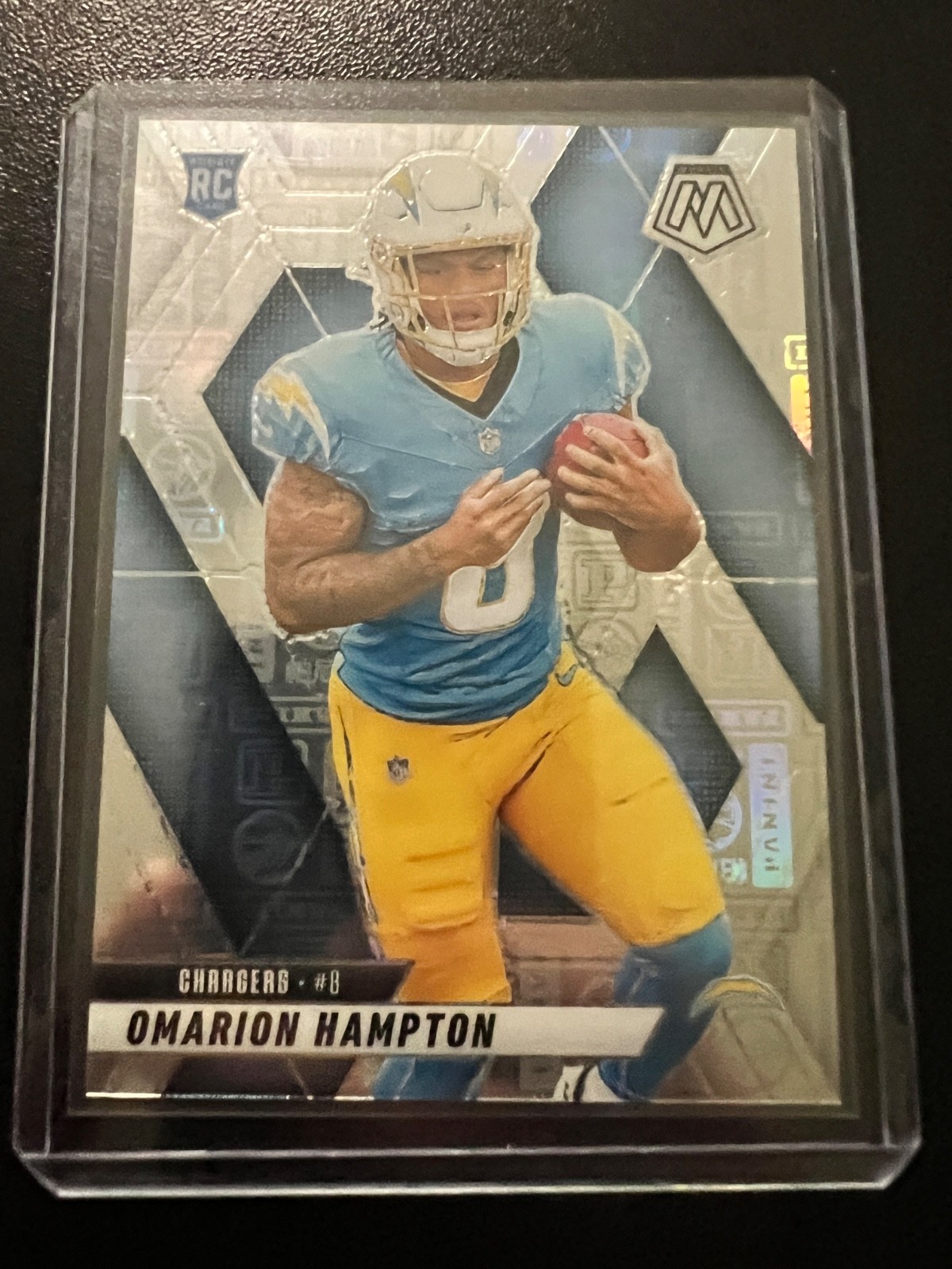 2025 Panini Mosaic Omarion Hampton #335 (RC) Prizm Silver Knight 78/149