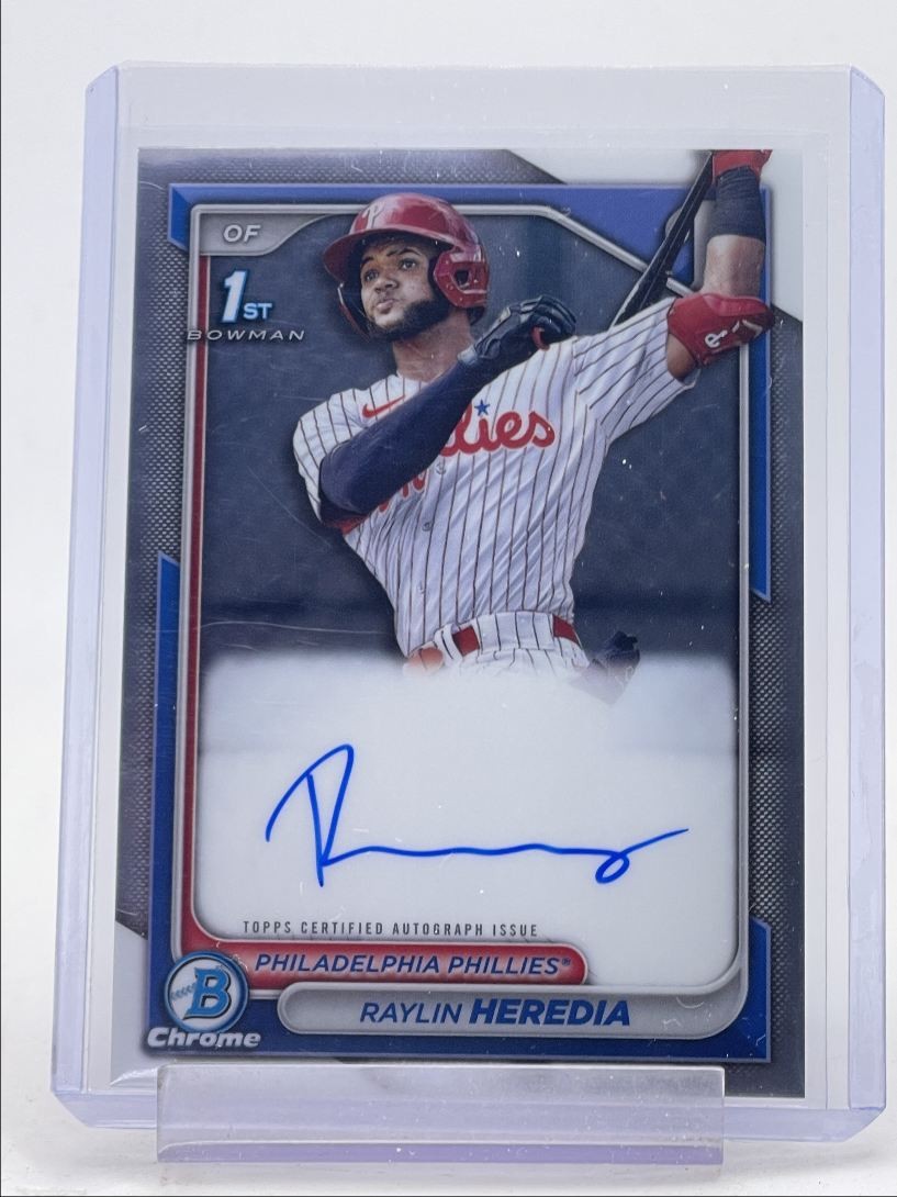 RAYLIN HEREDIA 2024 BOWMAN CHROME 1ST AUTOGRAPH PHILLIES AUTO Q4782