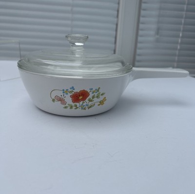 Vintage CorningWare ''Wildflower'' Kochtopf mit Glasdeckel