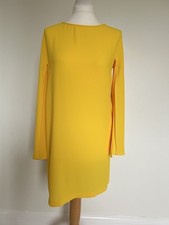 Zara Yellow Summer Dress Cape Sleeves Smart workwear/ Party or Casual Size S/8