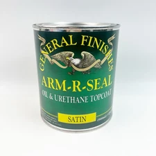 General Finishes Arm-R-Seal, Oil & Urethane Topcoat Satin 1 Qt Can New