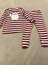 Carter s Christmas Pajamas 12M Red White Striped Santa 2-Piece Set