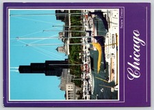 Sears Tower Burnham Park Harbor Sailboats Chicago Illinois Postcard