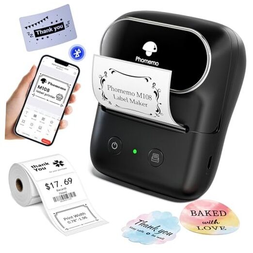 Bluetooth Label Maker M108 for Home and Small Business Thermal Printing