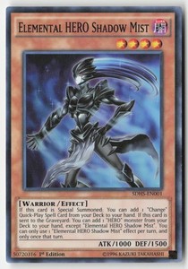Elemental HERO Shadow Mist SDHS-EN001 Super Rare 1st Edition