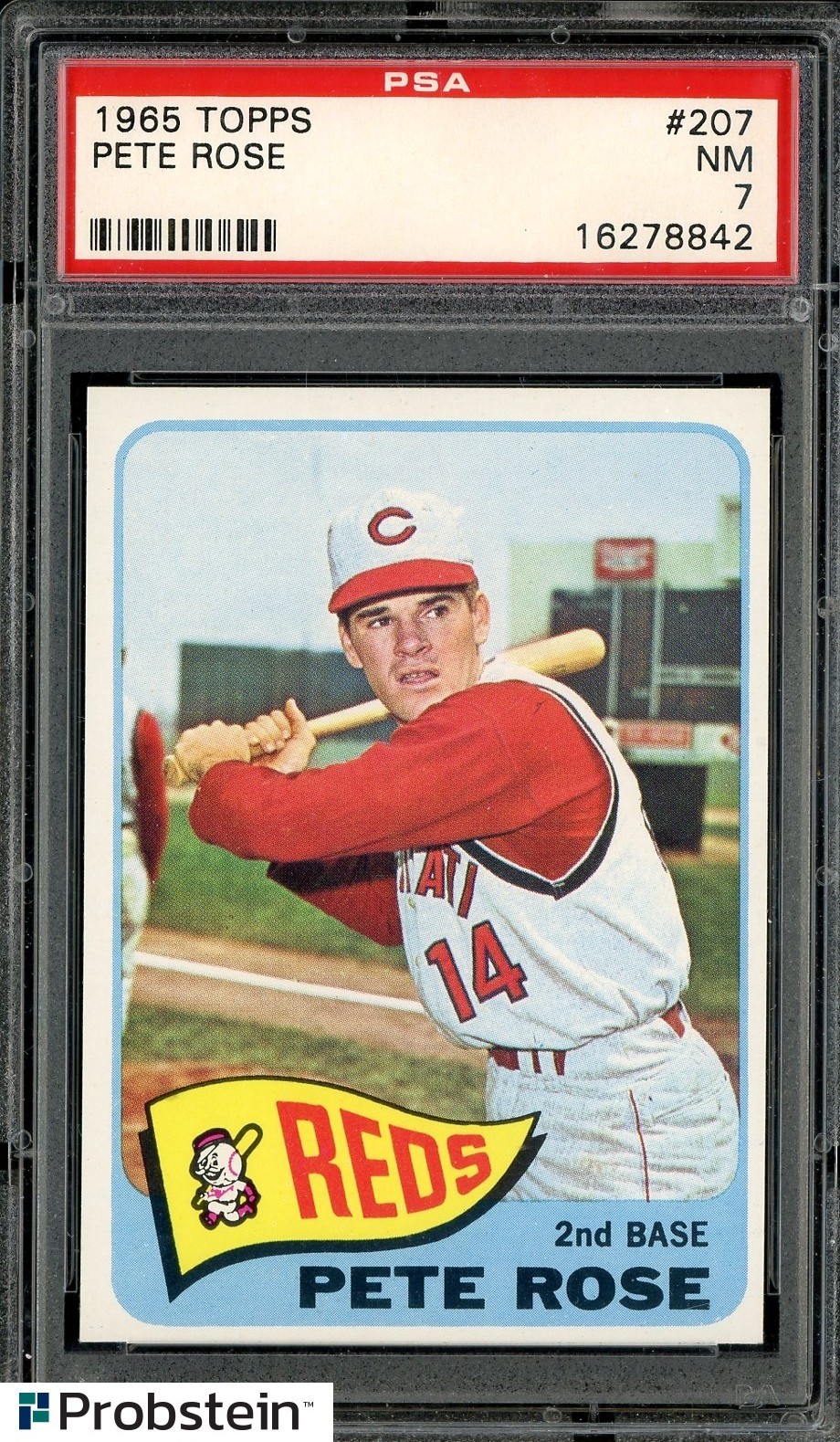 1965 Topps Baseball #207 Pete Rose Cincinnati Reds PSA 7 NM