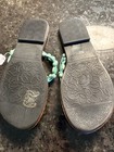 Just Be Womens Teal Beaded Flip Flops Sandals Size 9 With Croc-Embossed Soles — photo 6