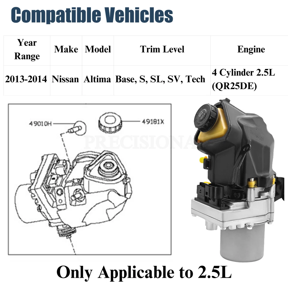 For 2013 2014 Nissan Altima Electric Power Steering Pump Assembly 2.5L 553-59240 - Image 3 of 4