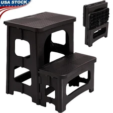 Folding Step Stool 2 Step Ladder Non Slip Durable Lightweight Portable Home Use