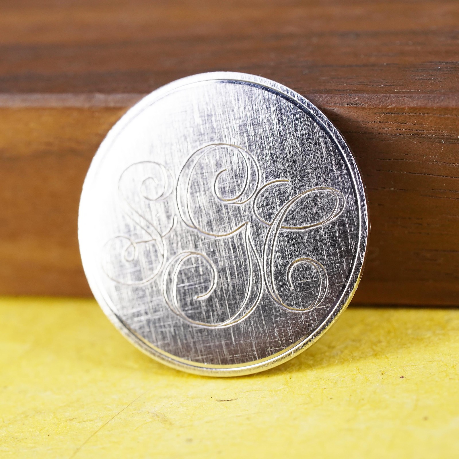 handmade sterling silver loop, hammered circle br… - image 2