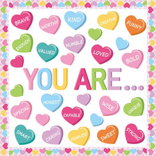 Valentine's Day Heart Bulletin Board Decorations for Classroom and Events