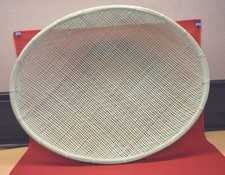 Multipurpose Basket Blue Painted Wicker Rattan Oval Home D cor 17-3/4" x14" x4"