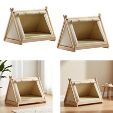 Pet Tent Bed Comfortable Portable Wooden Frame Puppy Kennel Pet Supplies